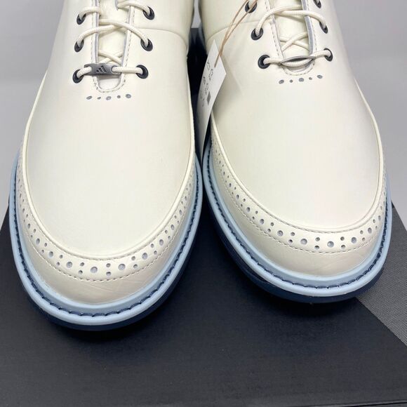 Adidas Boost MC 80 Leather Golf Shoes Men’s Off White Blue Comfort ID4749 NEW - Picture 5 of 10